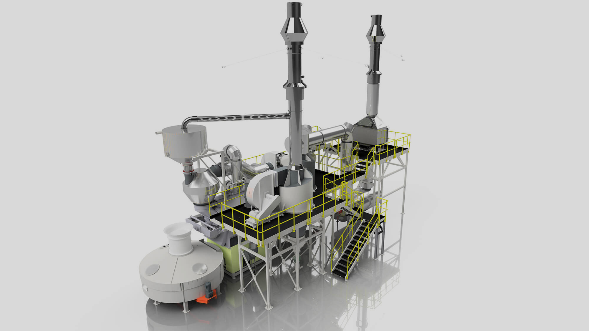 Engineering visualization of a coffee processing plant